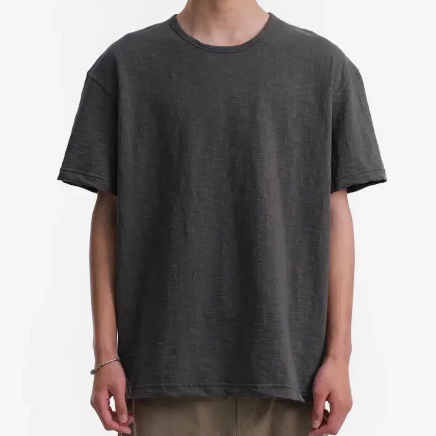 [BUNJANG] Dive in Slub Texture T-Shirt Charcoal Size 1 / 다이브인 슬럽 티 차콜 1사이즈