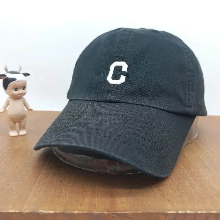 [BUNJANG] Covernat C Logo Authentic Cotton Ball Cap Casual Hat Black / 커버낫 C 로고 어센틱 면 볼캡 캐주얼 모자 블랙