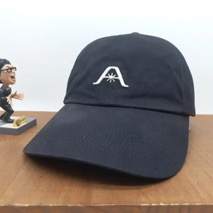 [BUNJANG] ADLIELOS A Embroidery Street Ball Cap Baseball Hat Black / 에드리엘로스 A 자수 스트리트 볼캡 야구 모자 블랙