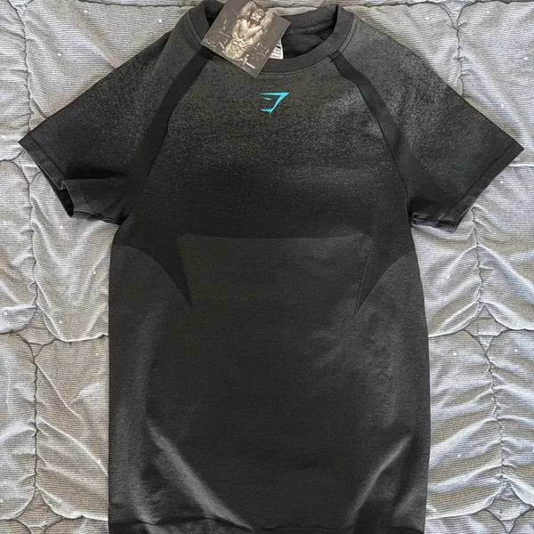 [BUNJANG] Gymshark Shadow Seamless T-Shirt Black / (M) 짐샤크 쉐도우 심리스 반팔 블랙