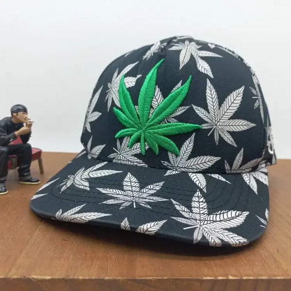[BUNJANG] Soul Swag Old School Hip Hop Snapback - Marijuana Leaf Black Green / 소울스웨그 올드스쿨 힙합 스냅백 마리화나 나뭇잎 블랙 그린