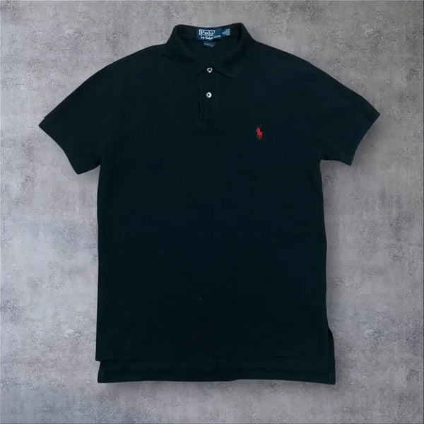 [BUNJANG] Polo Ralph Lauren Small Pony Logo Black Collar Short Sleeve T-Shirt / 폴로 랄프로렌 스몰 포니 로고 블랙 카라 반팔티