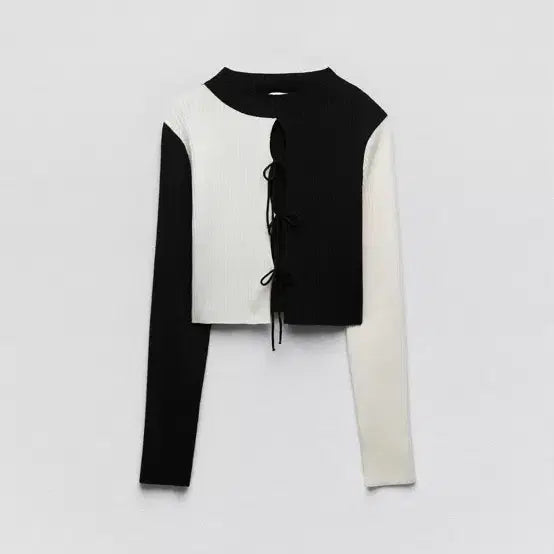 [BUNJANG] Zara Ribbon Combo Knit Sweater / 자라 리본 콤비 니트 스웨터