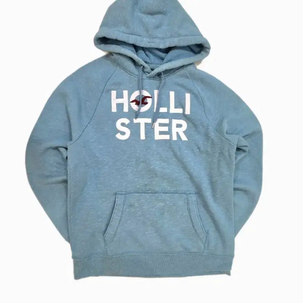 [BUNJANG] Hollister Classic Logo Appliqué Fleece Hoodie / [L] 홀리스터 클래식 로고 아플리케 기모 후드 티셔츠