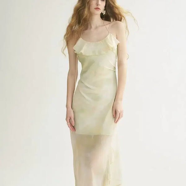 [BUNJANG] SinnceDen Olivier Backless Long Dress Chiffon Resort Sleeveless Dress / (M) 신스덴 올리비에 백리스 롱원피스 쉬폰 휴양지 나시원피스