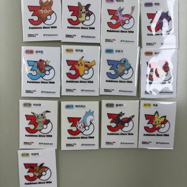 [BUNJANG] Pokemon 30th Anniversary Sticker Collection / 포켓몬 30주년 띠부씰