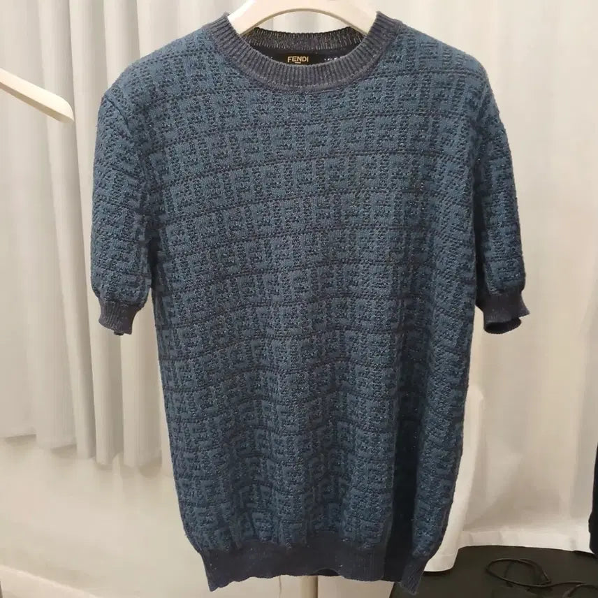 [BUNJANG] Fendi FF Logo Knit Short Sleeve Top Size 50 / 펜디 FF 로고 니트 반팔 50