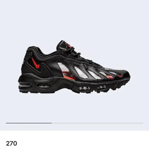 [BUNJANG] Nike x Supreme Air Max 96 Black / 나이키 x 슈프림 에어맥스 96 블랙 270