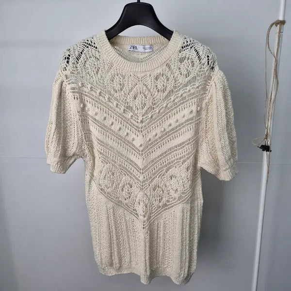 [BUNJANG] Zara 6G13 Short Sleeve Knit T-Shirt Women's M / 자라 반팔니트 티셔츠 여성M 6G13