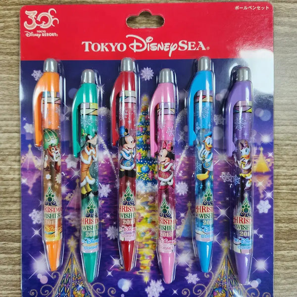 [BUNJANG] Tokyo DisneySea 2013 Christmas 30th Anniversary Ballpoint Pen Set (6 Pens) / 2013년 도쿄 디즈니씨 크리스마스 기념 볼펜 세트 (6개)