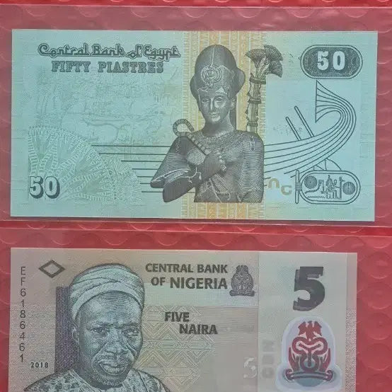 [BUNJANG] Egyptian 50 Piastres & Nigerian 5 Naira Banknotes / 이집트 50 피아스터 / 나이지리아 5 나이라 지폐