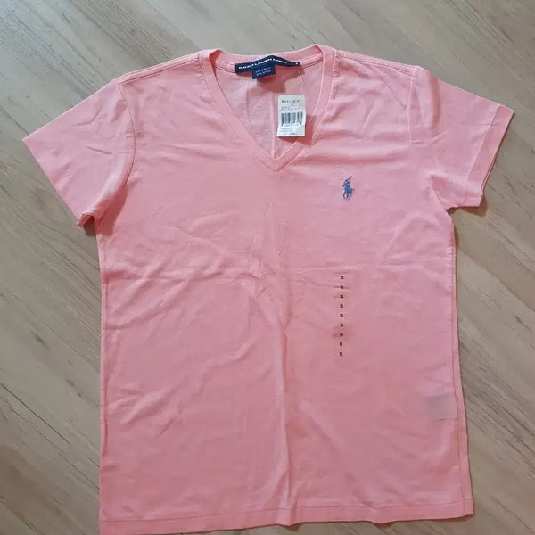 [BUNJANG] Polo Ralph Lauren Women's Pink V-Neck T-Shirt Size S / 폴로 랄프로렌 여성 핑크 V넥 반팔티 S 새제품