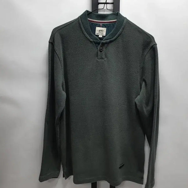 [BUNJANG] Henry Cotton Long Sleeve Henley T-Shirt / 헨리코튼 헨리넥 롱슬리브 긴팔티 100