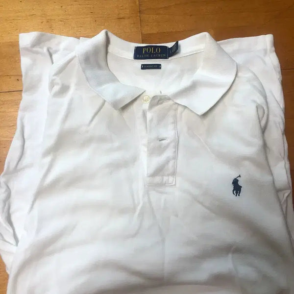 [BUNJANG] Polo Ralph Lauren White Pique Polo Shirt - Size L / 폴로 카라티 pk 판매 L사이즈 흰색 화이트