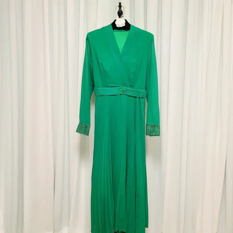 [BUNJANG] Imported Pleated Maxi Dress / 수입의류 플리츠 맥시 드레스