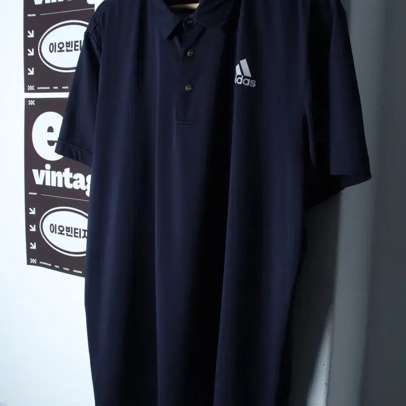 [BUNJANG] Adidas Big Size Golf Short Sleeve Polo T-Shirt Black 2XL-3XL / (2XL-3XL) 아디다스 반팔 카라 티셔츠 빅사이즈 골프-H35176