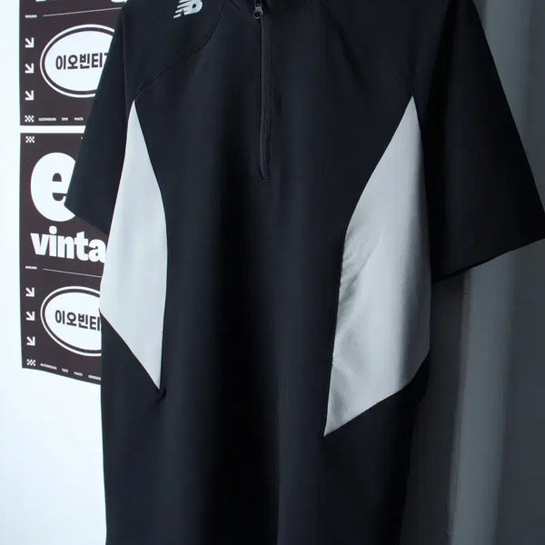 [BUNJANG] New Balance Half Zip Performance Polo T-Shirt Grey / (S-M) 뉴발란스 반팔 카라 티셔츠 기능성 반집업 그레이-H35178