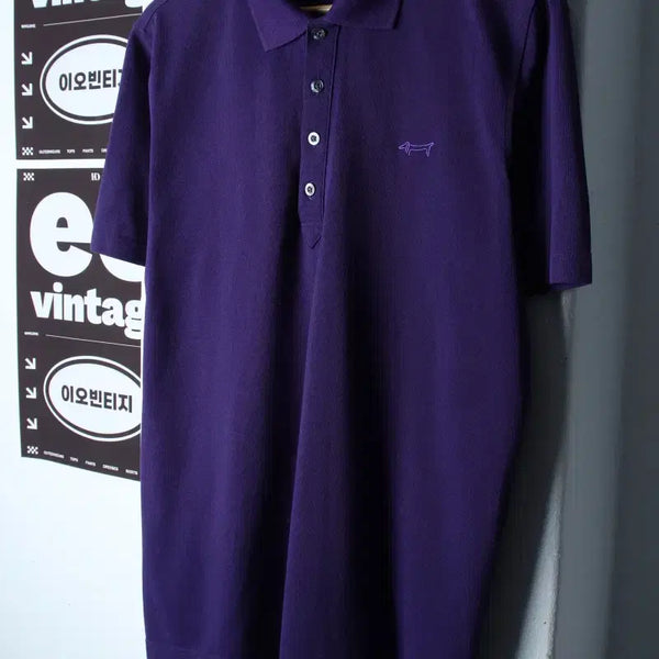 [BUNJANG] Louis Castel Purple Golf Performance Short Sleeve Polo T-Shirt / (L-XL) 루이까스텔 반팔 카라 티셔츠 골프 기능성 퍼플-H35179