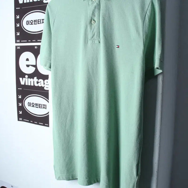 [BUNJANG] Tommy Hilfiger Short Sleeve Polo Shirt Small Logo Light Green / (M-L) 타미힐피거 반팔 카라 티셔츠 스몰로고 연그린-H35181