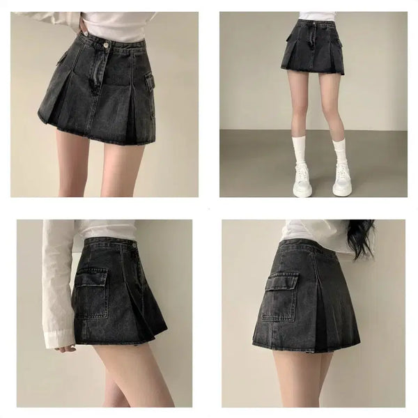 [BUNJANG] Black Denim Skirt (M) / 흑청 데님 스커트(M)