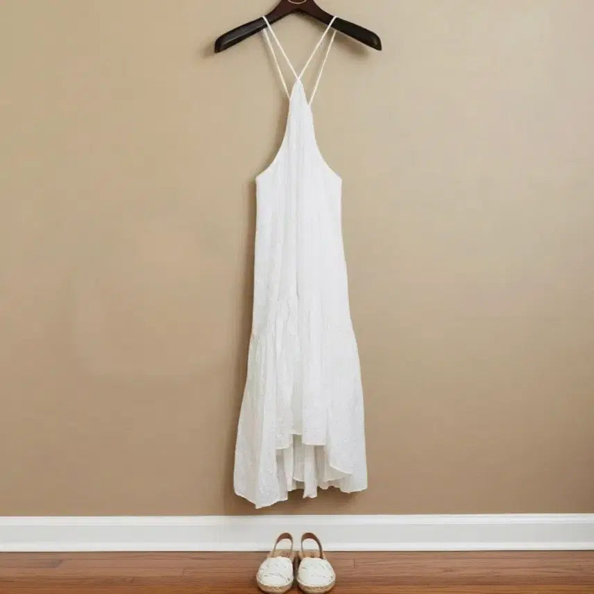 [BUNJANG] ZARA White Embroidered Long Dress (M/66) / 66 새상품 자라 원피스 18만원 여성 롱원피스 화이트 흰색 여자