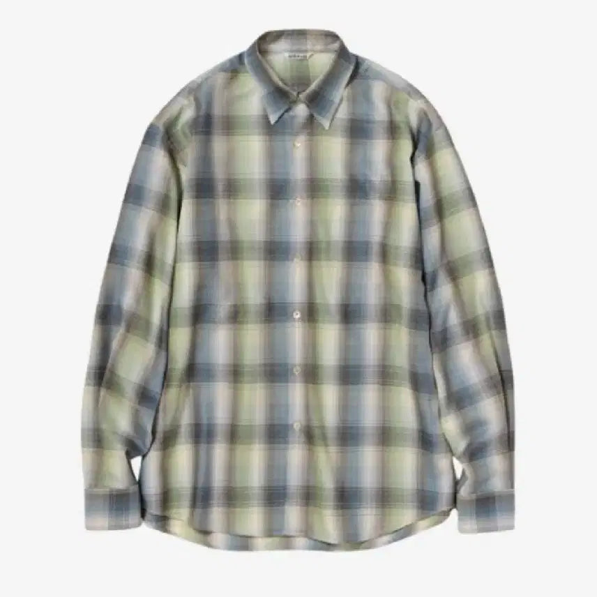 [BUNJANG] Ourlee 25FW Check Shirt Blue Green Size 3 / 25fw 오라리 체크셔츠 블루그린 3사이즈
