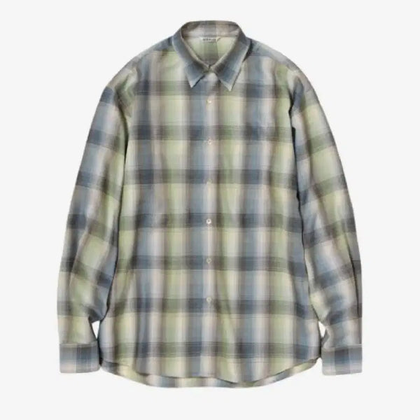 [BUNJANG] Ourlee 25FW Check Shirt Blue Green Size 3 / 25fw 오라리 체크셔츠 블루그린 3사이즈