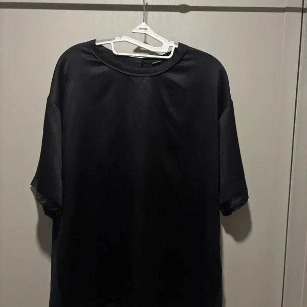 [BUNJANG] Vera Wang Basic Black Oversized Short-Sleeve T-Shirt / 새상품 베라왕 기본 블랙 오버핏 반팔티 (94-100)