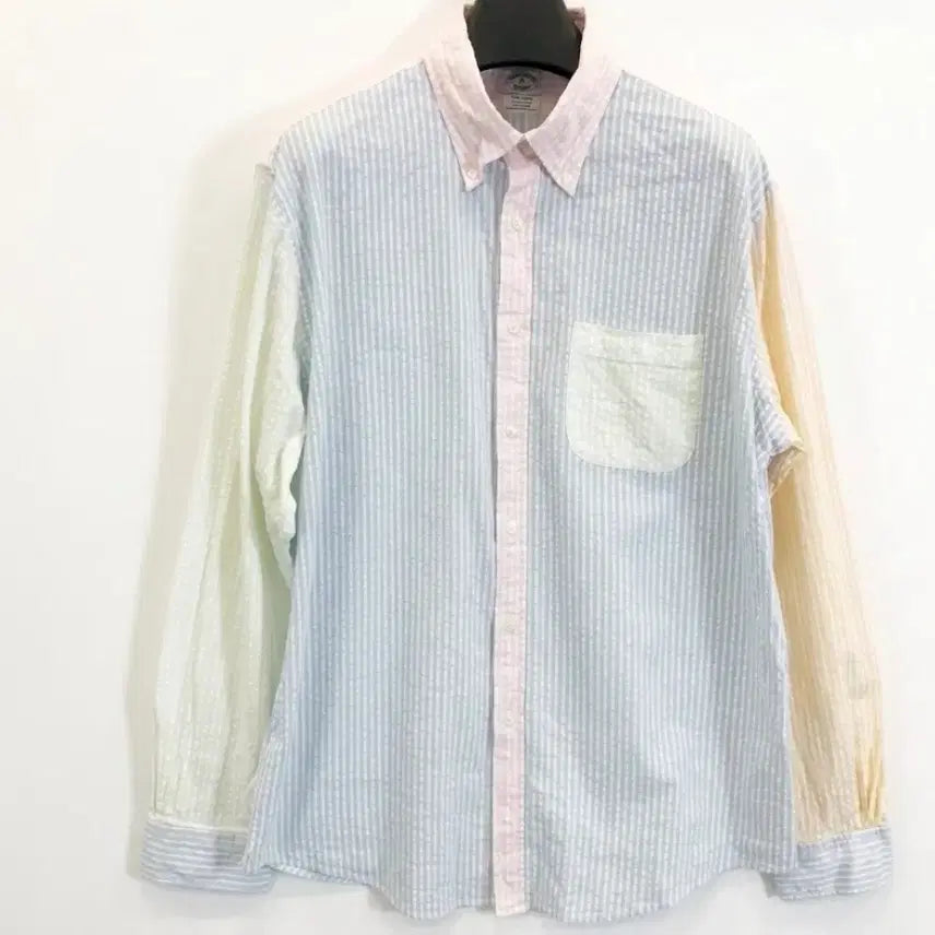 [BUNJANG] Brooks Brothers Seersucker Multicolor Shirt L / 브룩스브라더스 시어서커셔츠 L 사이즈