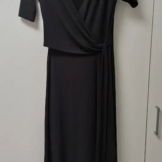 [BUNJANG] Black Wrap Long Dress / 블랙 랩 원피스