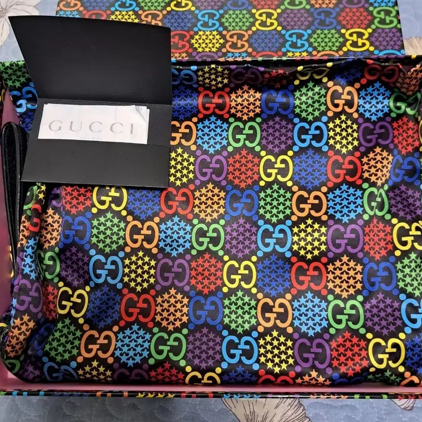 [BUNJANG] Gucci Rainbow GG Star Pattern Pouch/Clutch / 정품 구찌 레인보우 GG 스타 패턴 파우치/클러치