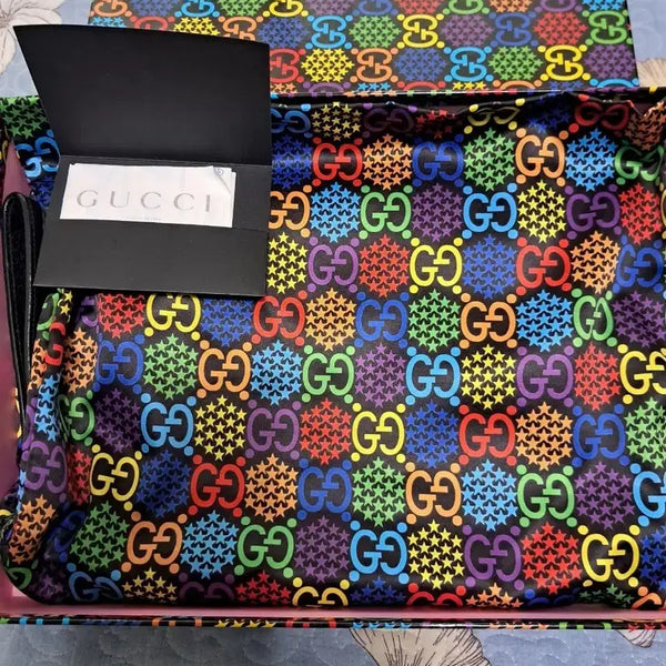 [BUNJANG] Gucci Rainbow GG Star Pattern Pouch/Clutch / 정품 구찌 레인보우 GG 스타 패턴 파우치/클러치