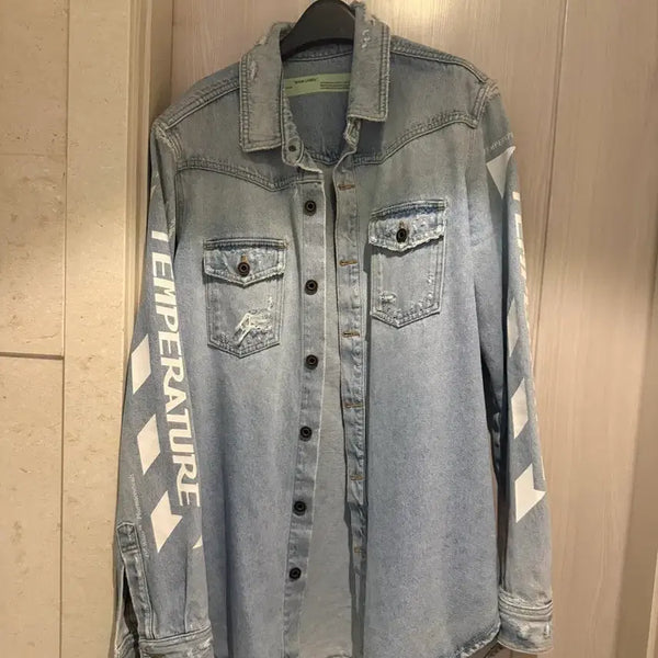[BUNJANG] Off-White Temperature Limited Edition Denim Jacket / 오프화이트 데님자켓 템퍼러처(한정판)