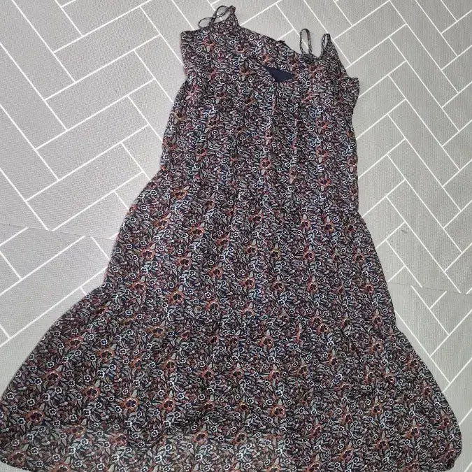 [BUNJANG] Flower Pattern Sleeveless Mini Dress / 플라워 패턴 나시 원피스