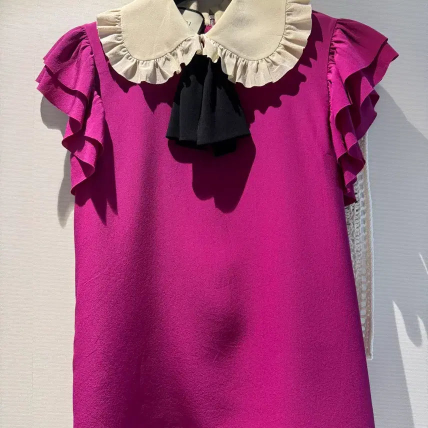 [BUNJANG] Gucci Ruffle Blouse Pink / 구찌 러플 블라우스 핑크