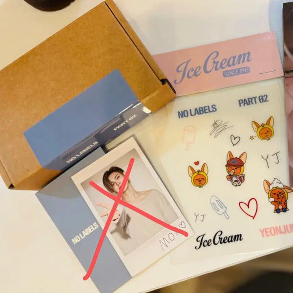 [BUNJANG] TXT Yeonjun Ice Cream Workshop Keycap Keyring Tattoo Sticker Set / 연준 아이스크림 공방 역조공 키캡 키링 타투 스티커