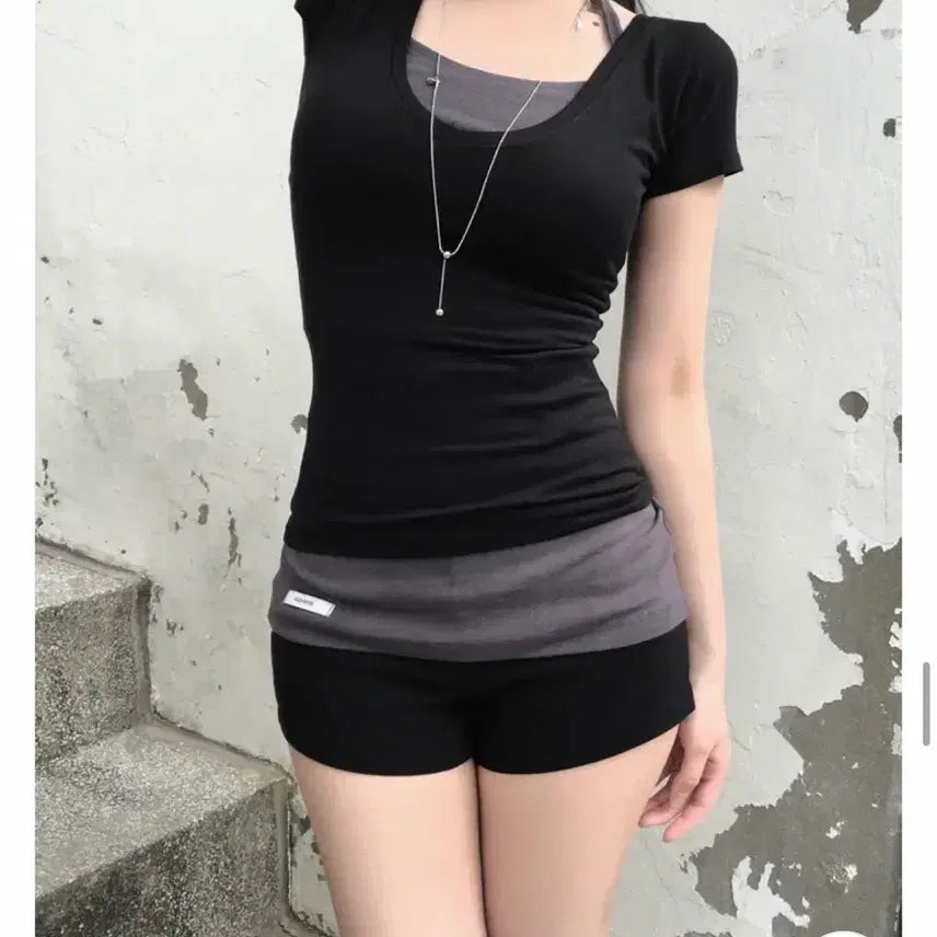 [BUNJANG] Charcoal Modal Long Halter Sleeveless Top / 차콜 백버튼 모달 롱 홀터 슬리브리스(1회착용)