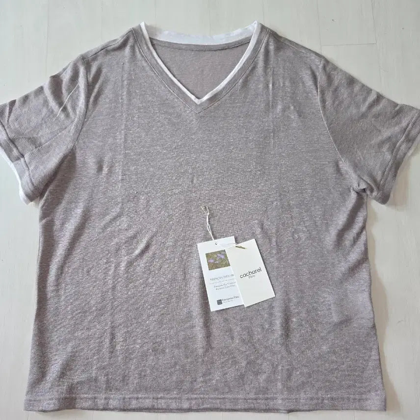 [BUNJANG] Cacharel 26SS French Linen 100 Layered T-Shirt / 까사렐 26SS 프렌치린넨100 레어드 티셔츠