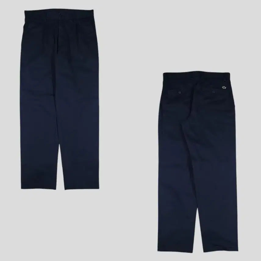 [BUNJANG] Lacoste Pigment Navy Pin Tuck Croc Logo Cotton Blend Trousers / 라코스테 피그먼트 네이비 핀턱 크록로고 코튼블렌드 트라우저 슬랙스 30
