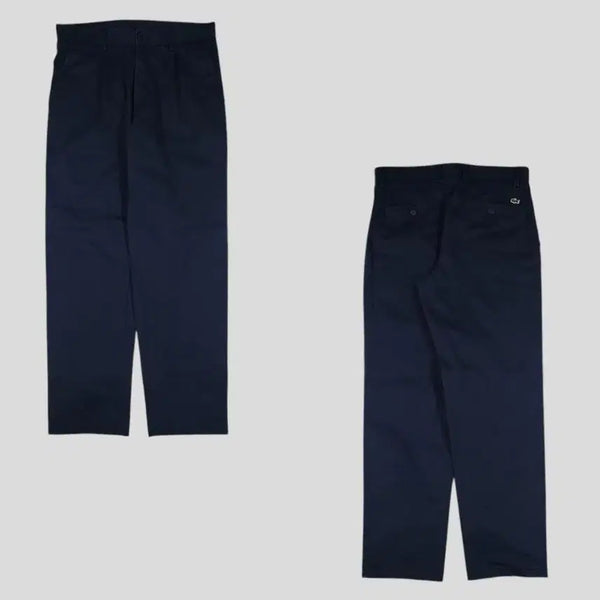 [BUNJANG] Lacoste Pigment Navy Pin Tuck Croc Logo Cotton Blend Trousers / 라코스테 피그먼트 네이비 핀턱 크록로고 코튼블렌드 트라우저 슬랙스 30