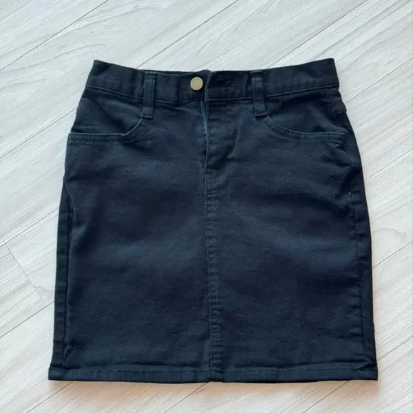 [BUNJANG] Black Up Black Denim Mini Skirt / 블랙업 블랙 데님 미니스커트(착용x 보관만 함)