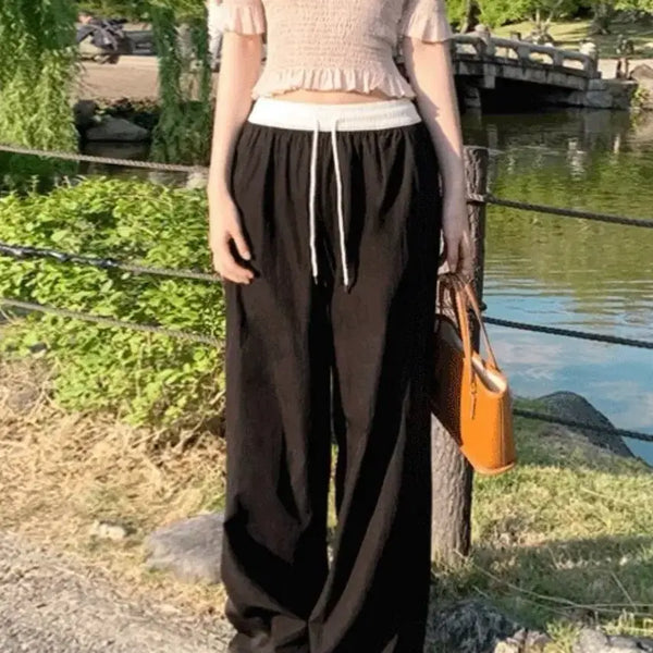 [BUNJANG] A-bly Wide Banding Pants Black / 에이블리 와이드 밴딩 팬츠 블랙