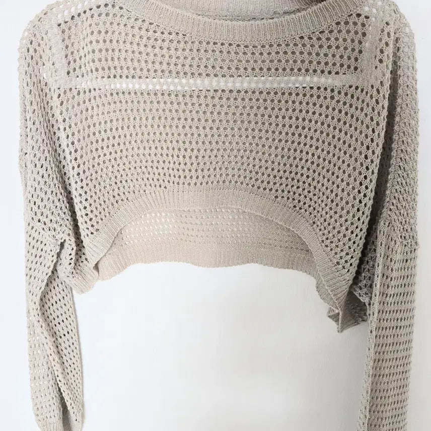 [BUNJANG] Beige Mesh Crop Bolero / 베이지 망사 크롭 볼레로