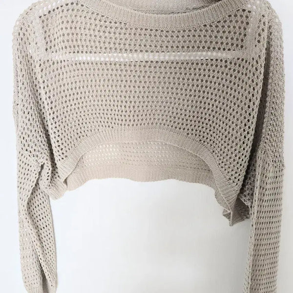 [BUNJANG] Beige Mesh Crop Bolero / 베이지 망사 크롭 볼레로