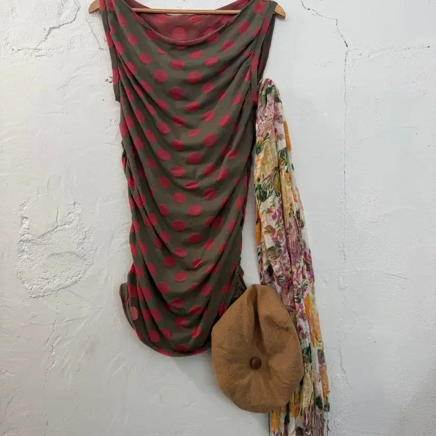 [BUNJANG] Brown Polka Dot Midi Dress / 브라운 도트 원피스