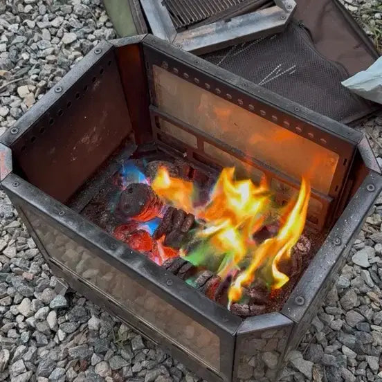 [BUNJANG] Molnir Camping Fire Pit with Viewing Window / 묠니르 캠핑 화로대 불멍 우드 불보기창(1) 판매