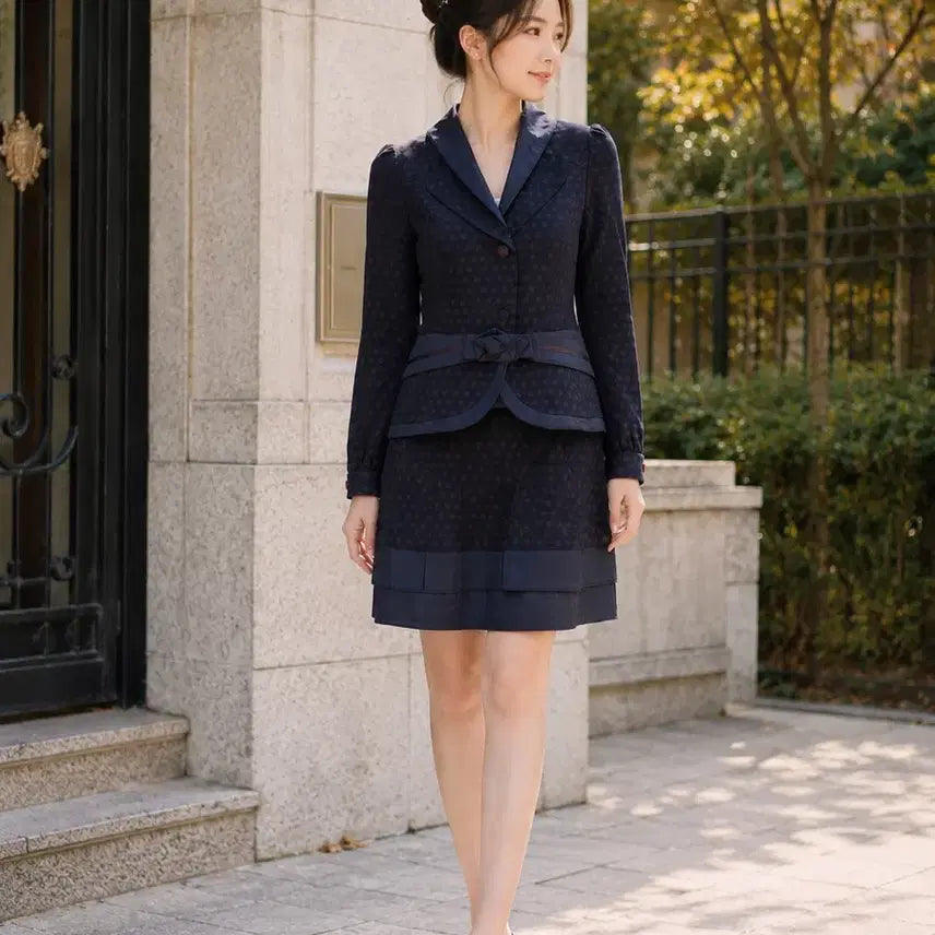 [BUNJANG] on&on Polka Dot Jacket & Skirt Set / 온앤온(on&on) 도트 자켓 스커트 셋업