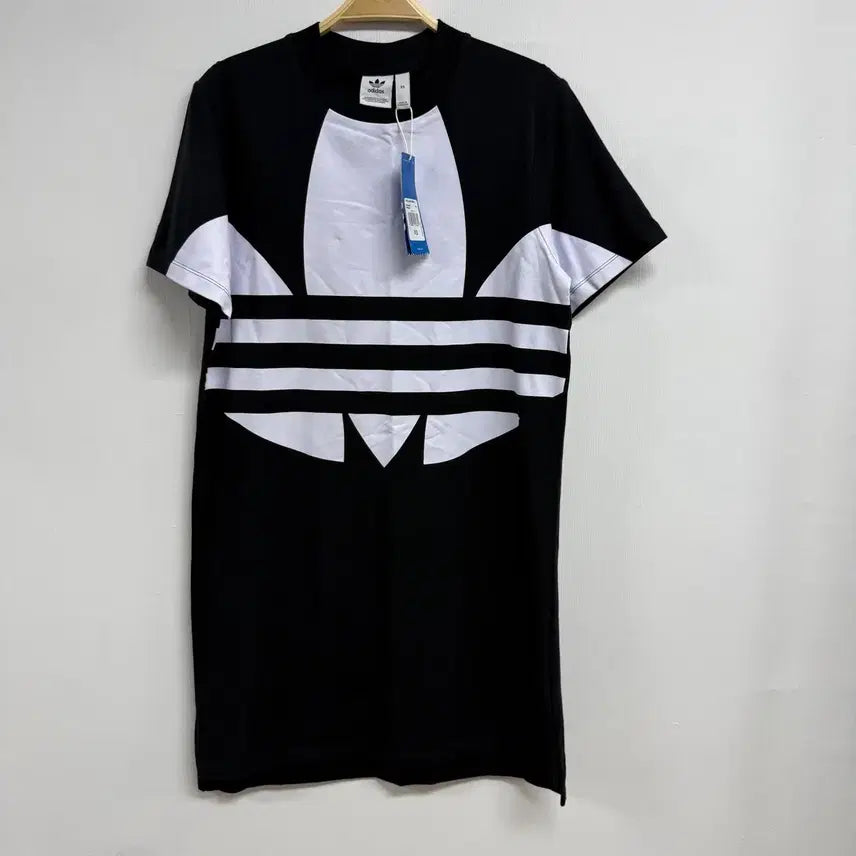 [BUNJANG] Adidas Originals Big Trefoil Logo Short Sleeve Dress Black XS / 아디다스 빅로고 반팔 원피스 블랙 XS 택포함 JS72