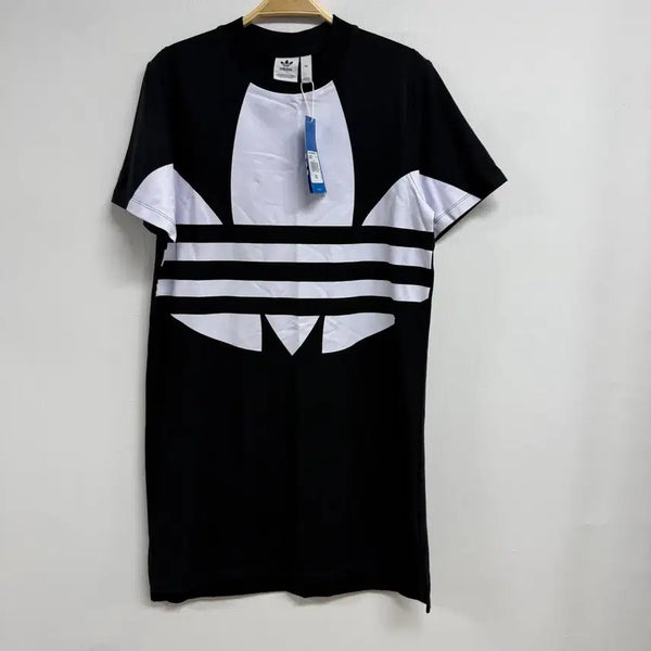 [BUNJANG] Adidas Originals Big Trefoil Logo Short Sleeve Dress Black XS / 아디다스 빅로고 반팔 원피스 블랙 XS 택포함 JS72