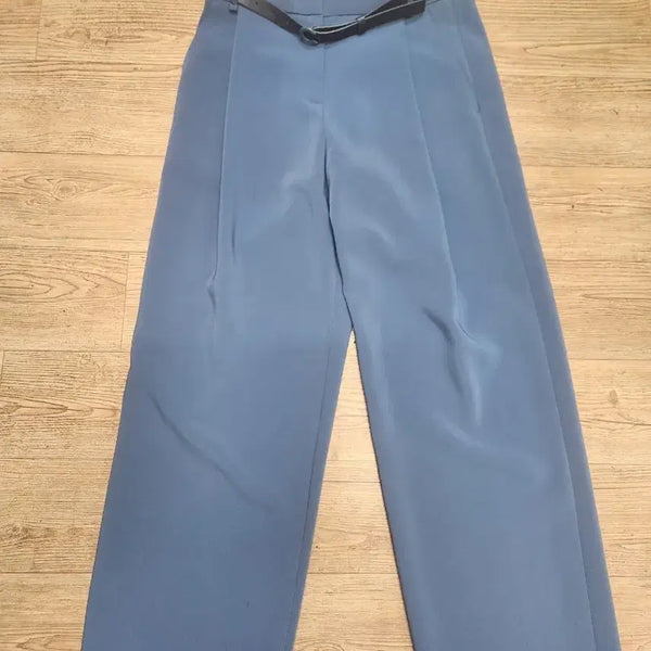 [BUNJANG] Wide-Leg Pants with Belt / 오브제통바지